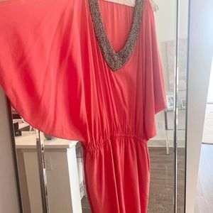 Nicole Miller Coral Beaded Dress